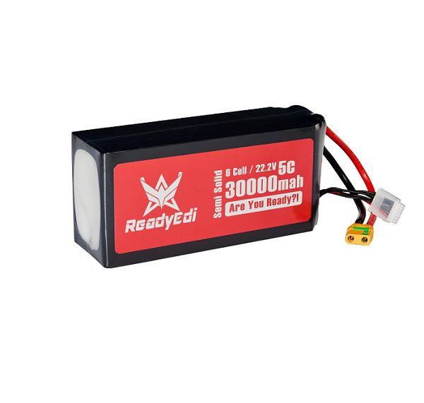סוללת ליתיום-יון במצב מוצק ReadyEdi 30000mAh 22.2V 5C 6S1P לרחפן עם XT90 נגד ניצוצות