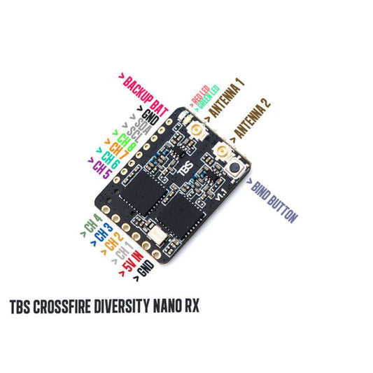 TBS Crossfire Diversity Nano Rx - מקלט רחפן FPV לטווח ארוך
