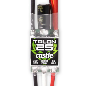 TALON 25 AMP ESC, 6S  25V WITH 8 AMP BEC
