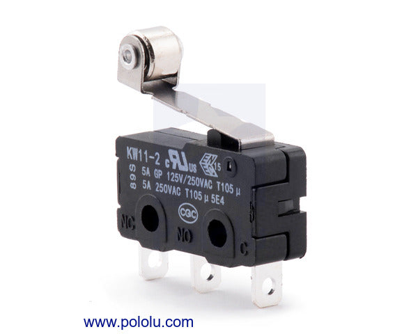 Snap-Action Switch with 16.3mm Roller Lever: 3-Pin, SPDT, 5A
