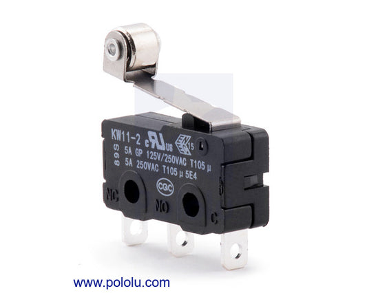 Snap-Action Switch with 16.3mm Roller Lever: 3-Pin, SPDT, 5A