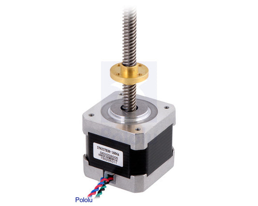Stepper Motor with 38cm Lead Screw: Bipolar, 200 Steps/Rev, 42ª38mm, 2.8V, 1.7 A/Phase