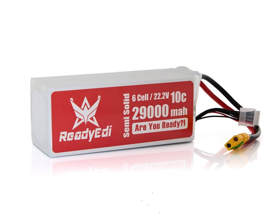 סוללת ליתיום-יון במצב מוצק ReadyEdi 29000mAh 22.2V 10C 6S1P לרחפן עם תקע XT90
